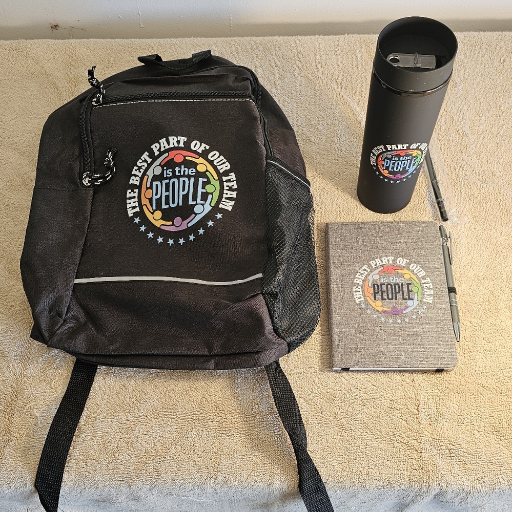 Black Backpack with Graphic Design